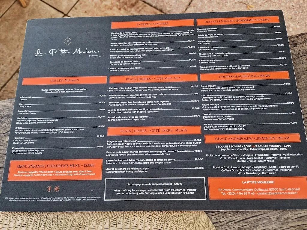 Menu_La P'tite Moulerie_Saint-Raphaël_image_1