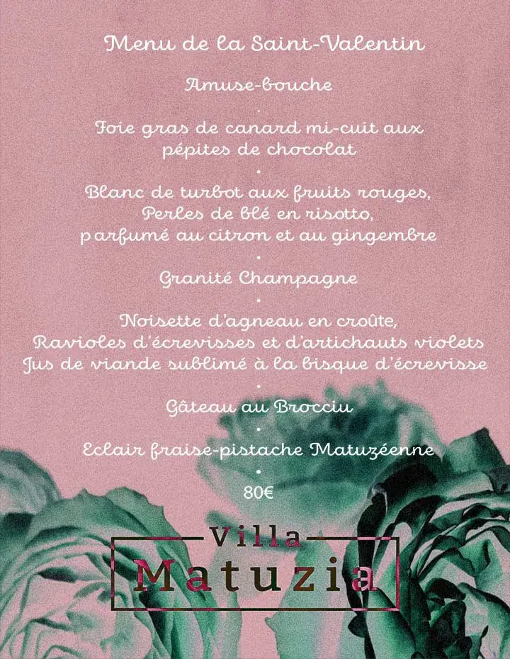 Menu_la Villa Matuzia - Agay - Restaurant Saint-Raphaël_Saint-Raphaël_immagine_3