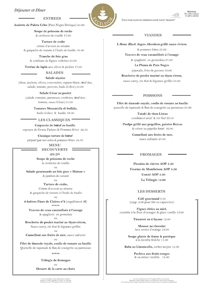Menu_Restaurant Excelsior_Saint-Raphaël_image_2