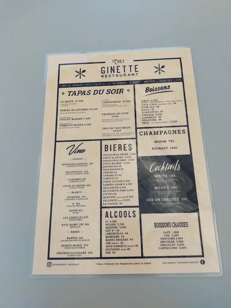 Menu_Chez Ginette_Saint-Victoret_image_1