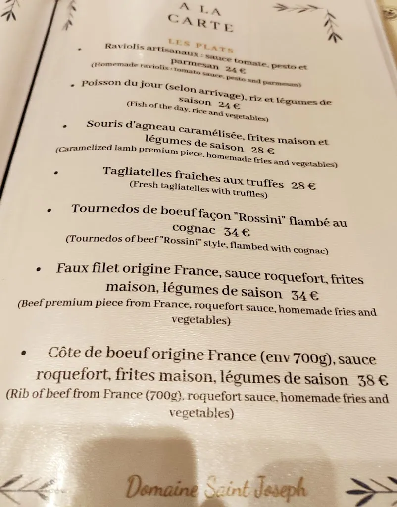 Menu_Domaine Saint Joseph_Sarrians_image_4