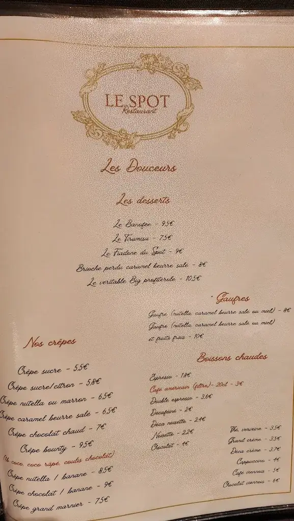 Menü_Restaurant Le Spot Sausset_Sausset-les-Pins_Bild_2