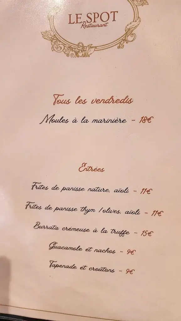 Menü_Restaurant Le Spot Sausset_Sausset-les-Pins_Bild_3