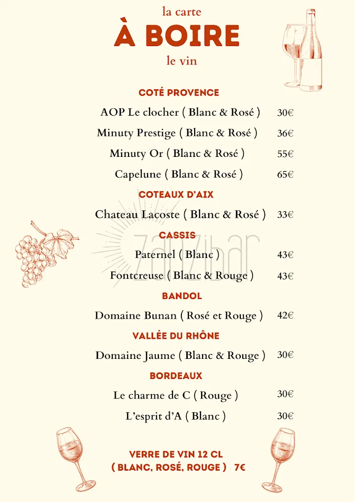 Menu_La paillote Zanzibar_Sausset-les-Pins_image_2