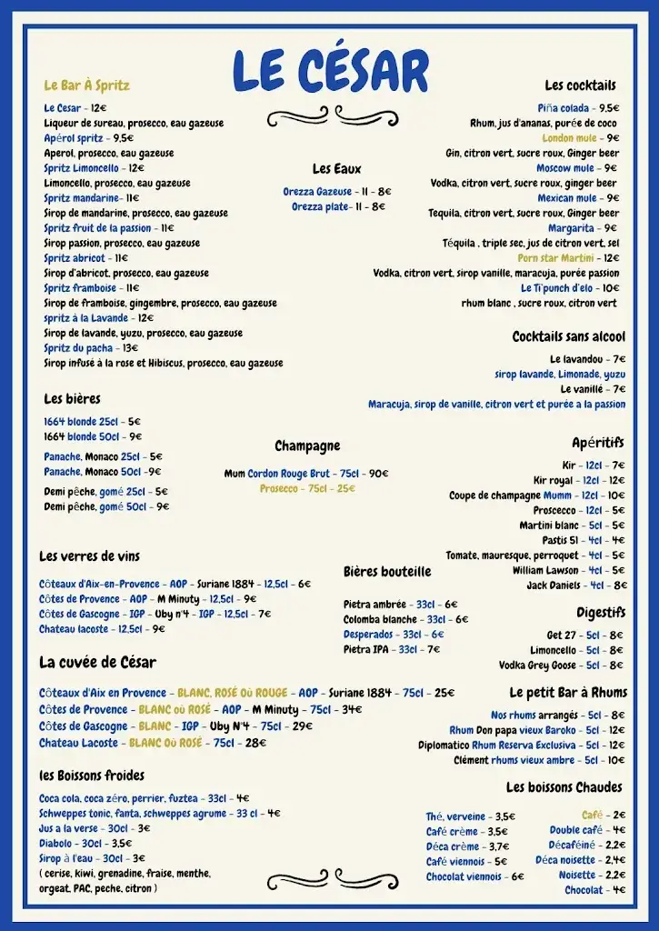 Menu_Paillote César_Sausset-les-Pins_image_1