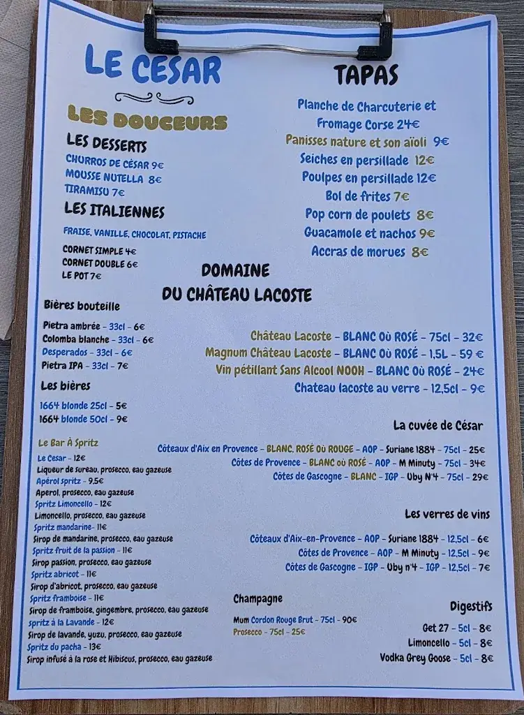 Menu_Paillote César_Sausset-les-Pins_image_3