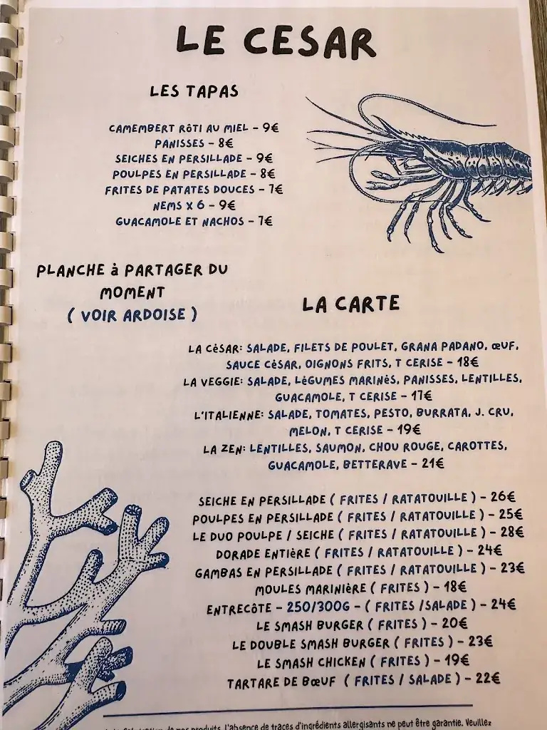 Menu_Paillote César_Sausset-les-Pins_image_4
