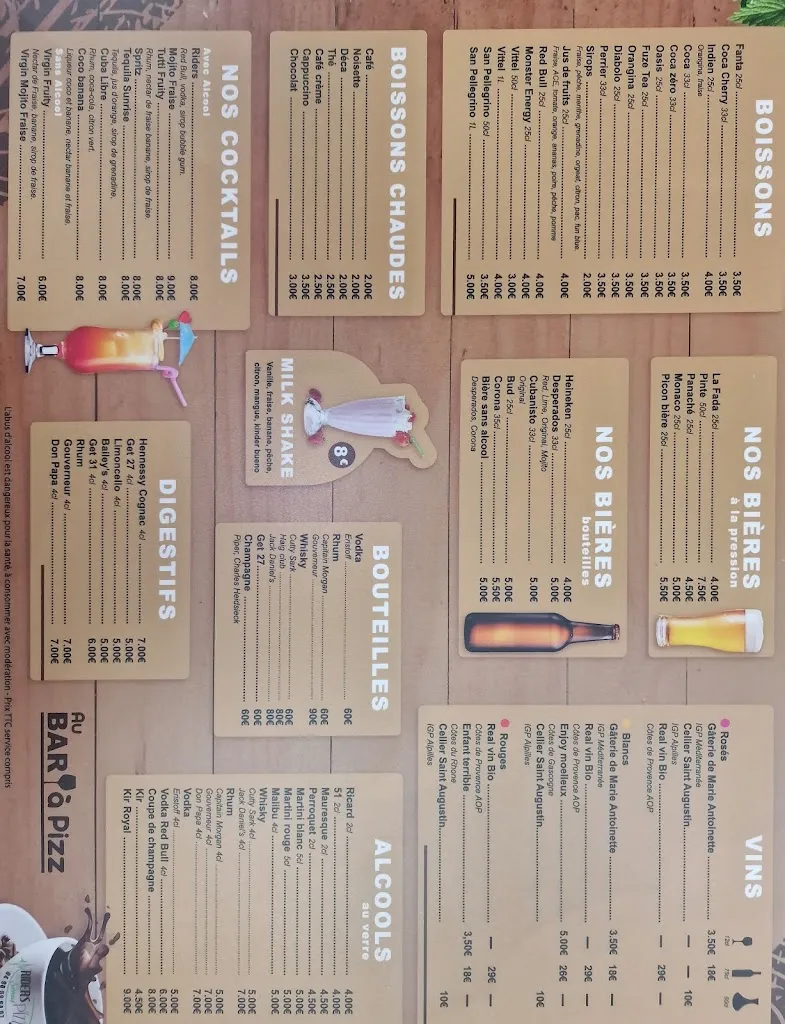 Menu_AU BAR A PIZZ, BY RIDERS PIZZA, THE RIDERS PUB_Sénas_immagine_2