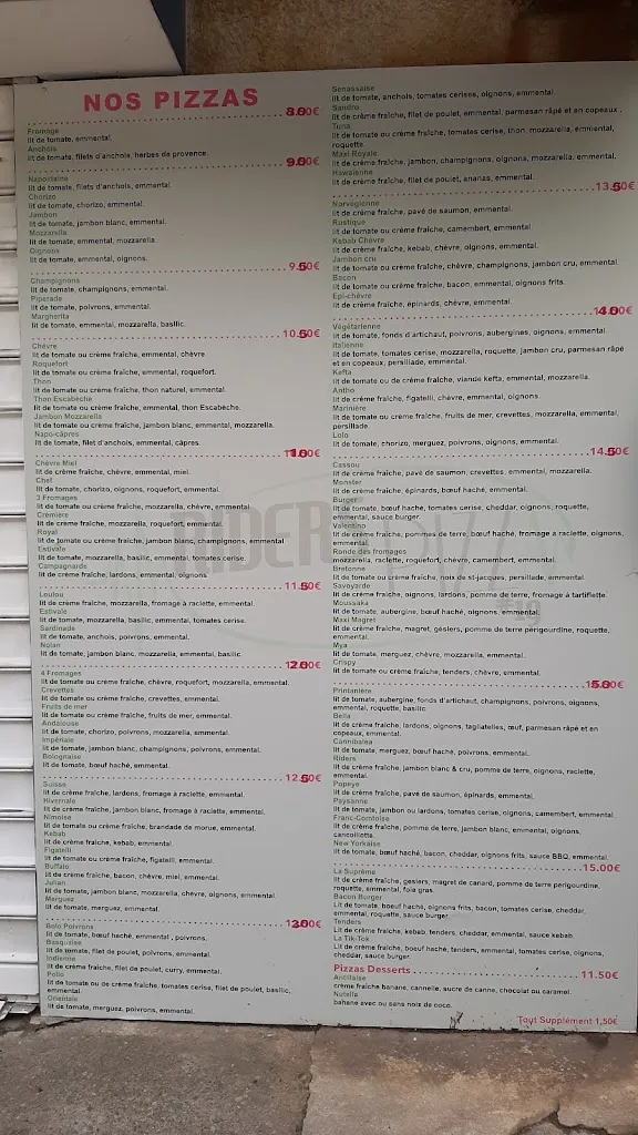 Menu_AU BAR A PIZZ, BY RIDERS PIZZA, THE RIDERS PUB_Sénas_immagine_3