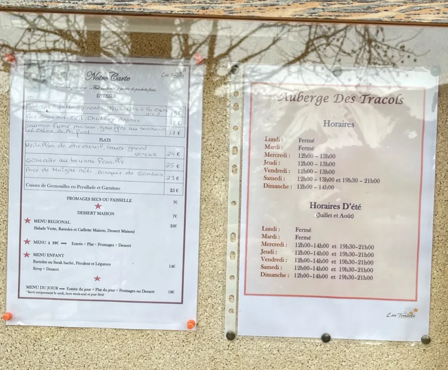 Menu_Auberge des Tracols_Saint-Laurent-en-Royans_image_2