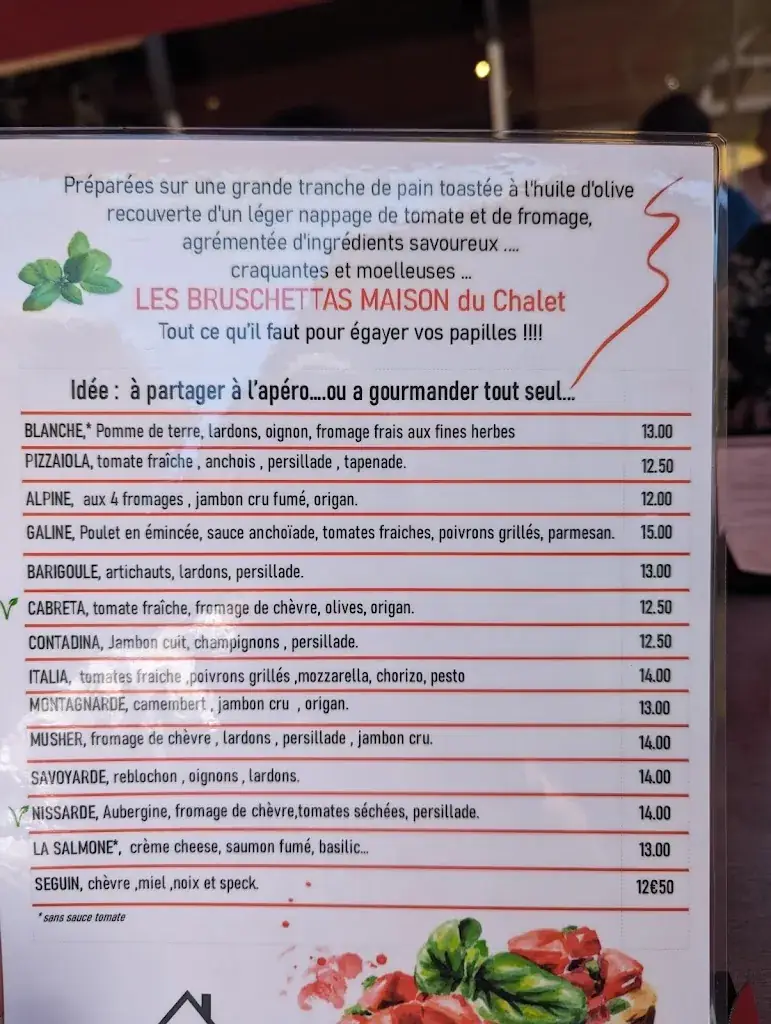 Menu_Restaurant Le Chalet_Seyne_image_4