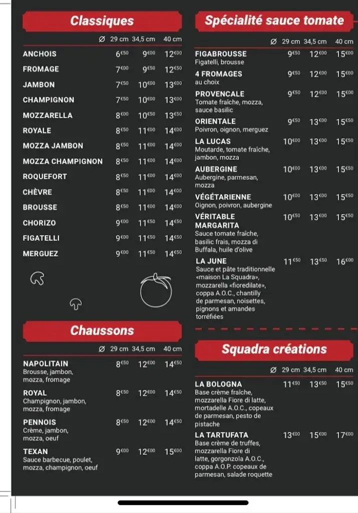 Menu_Pizzeria La Squadra_Simiane-Collongue_image_1
