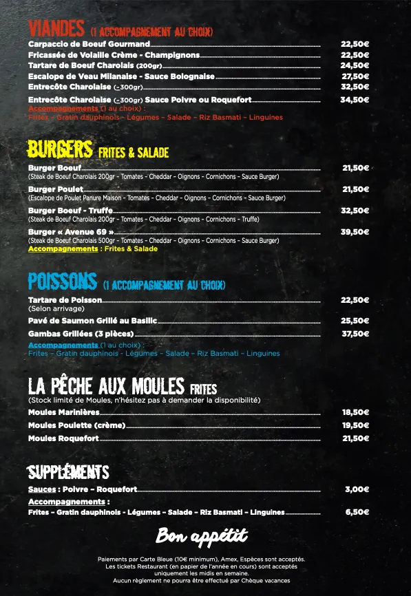 Menu_Avenue 69 restaurant_Sainte-Maxime_image_1