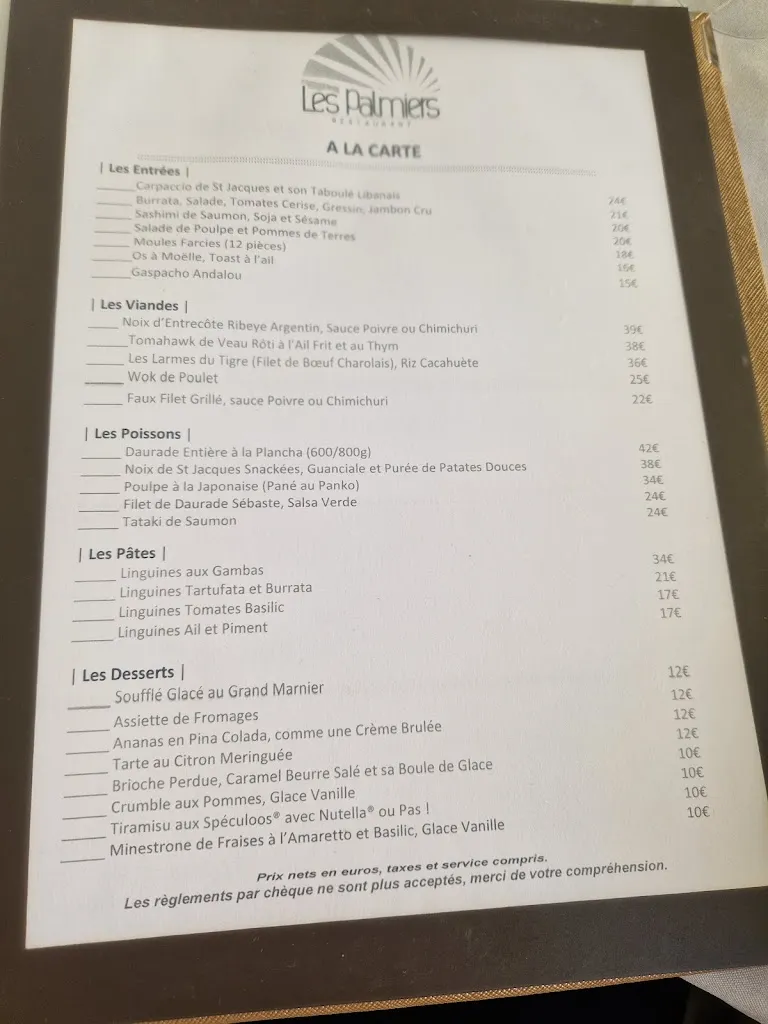 Menu_Les Palmiers Restaurant_Sainte-Maxime_image_1