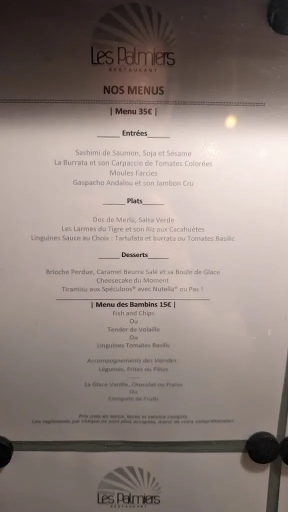 Menu_Les Palmiers Restaurant_Sainte-Maxime_image_4