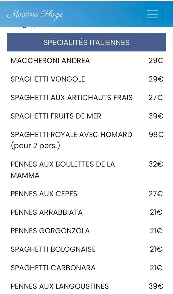 Menü_Maxim' Plage_Sainte-Maxime_Bild_2