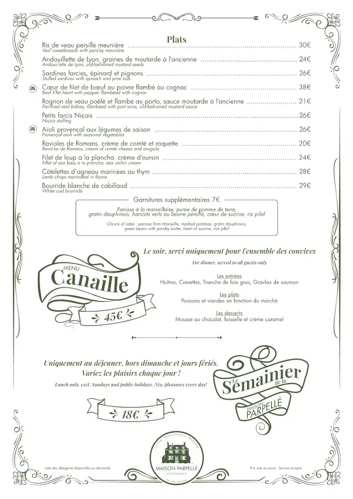 Menu_Maison Parpellé_Sainte-Maxime_image_1