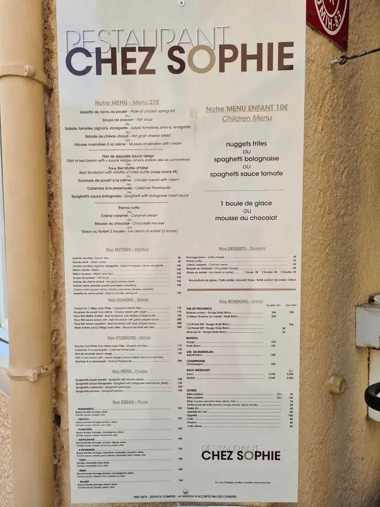 Menu_Chez Sophie_Sainte-Maxime_image_1