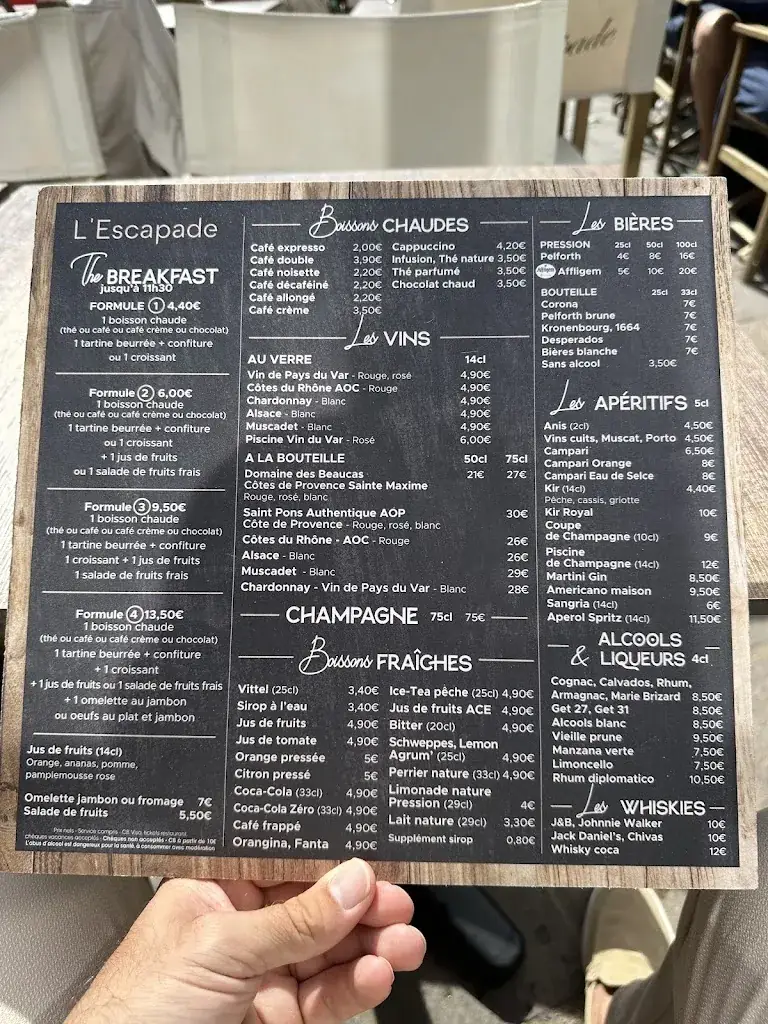 Menu_Brasserie L'Escapade_Sainte-Maxime_image_2