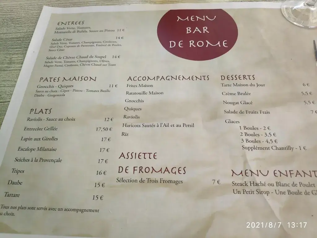 Menu_Le Bar de Rome_Sospel_image_2
