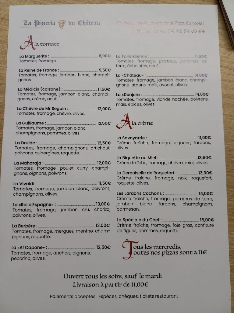 Menu_Pizzéria du Château_Tallard_immagine_3