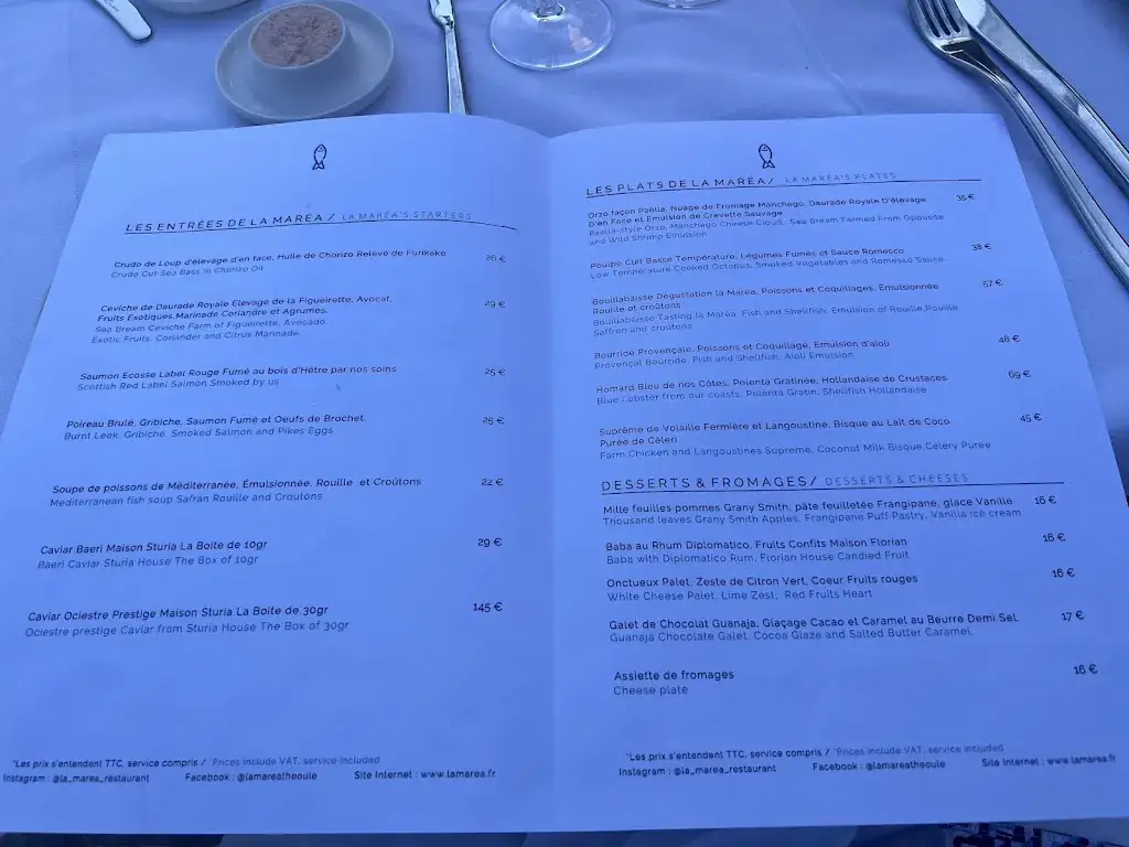 Menu_La Maréa_Théoule-sur-Mer_immagine_1