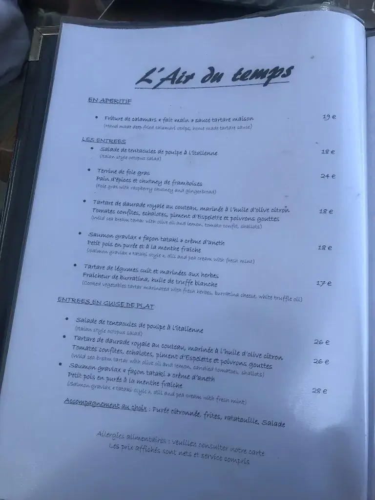 Menu_L'air du Temps. Theoule sur mer_Théoule-sur-Mer_image_4