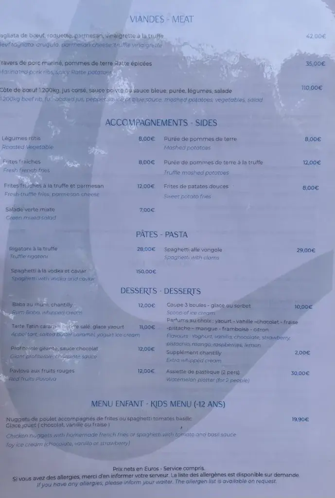 Menu_Restaurant Plage L'Aiguille_Théoule-sur-Mer_image_4