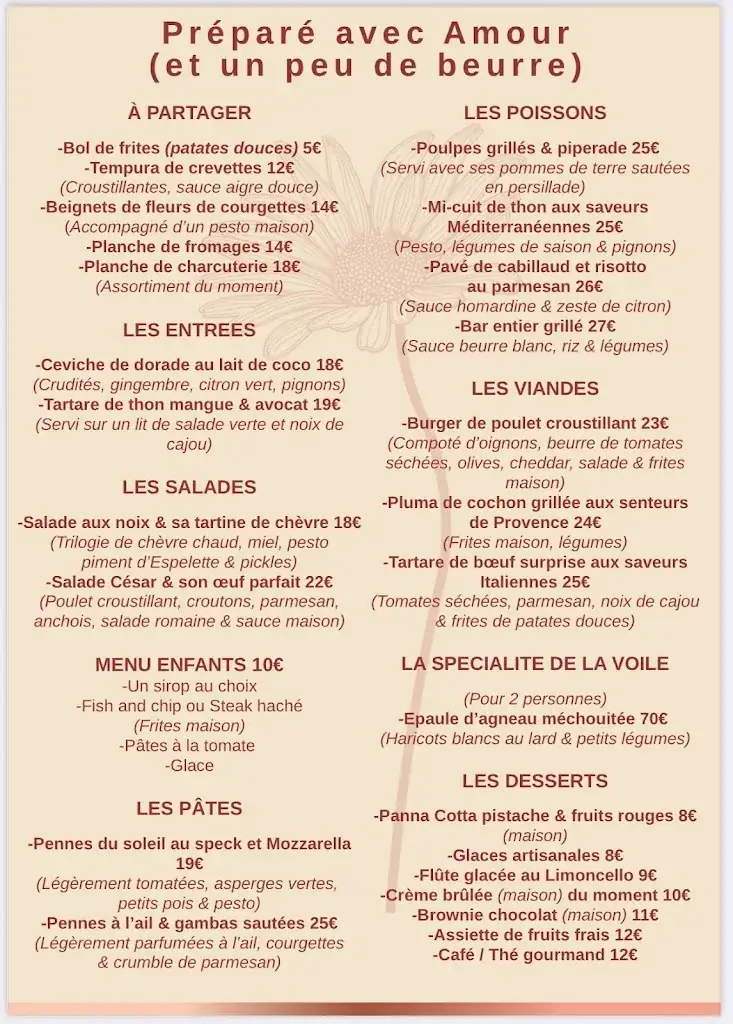 Menu_Restaurant La Voile_Six-Fours-les-Plages_immagine_1