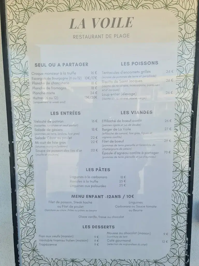 Menu_Restaurant La Voile_Six-Fours-les-Plages_immagine_2