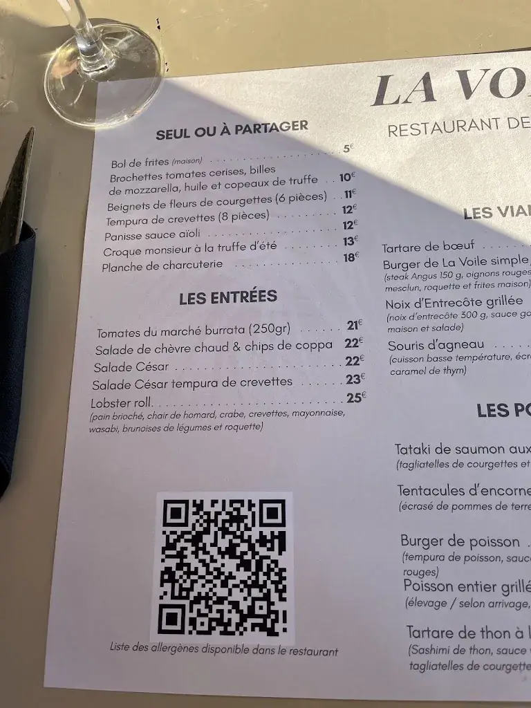 Menu_Restaurant La Voile_Six-Fours-les-Plages_immagine_4