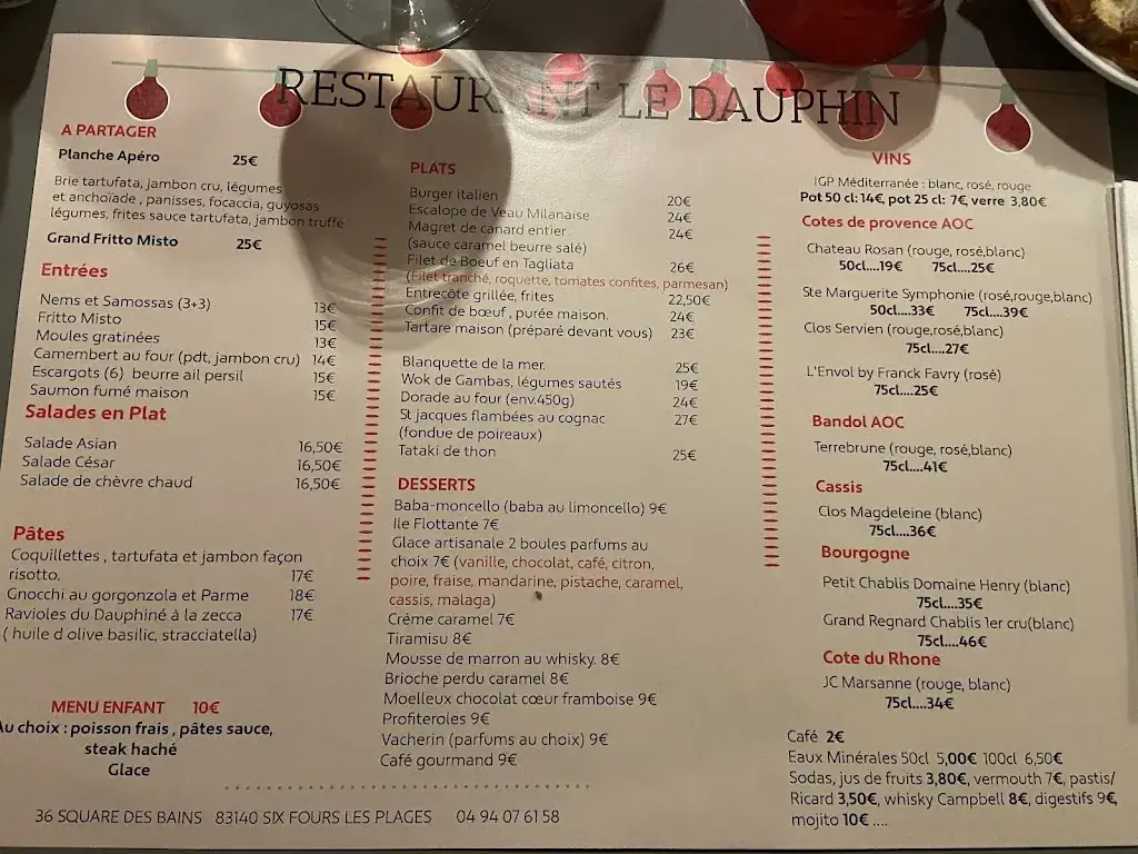 Menu_Restaurant le p’tit dauphin_Six-Fours-les-Plages_image_2