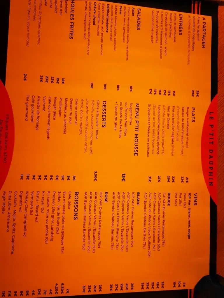 Menu_Restaurant le p’tit dauphin_Six-Fours-les-Plages_image_3