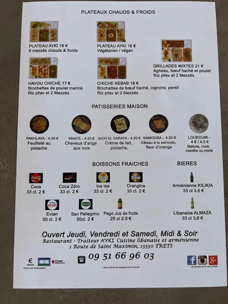 Menu_Restaurant AYKI Libanais Arménien_Trets_image_1
