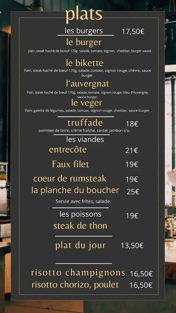 Menu_La Belle Excuse - Restaurant Thiers_Thiers_immagine_1