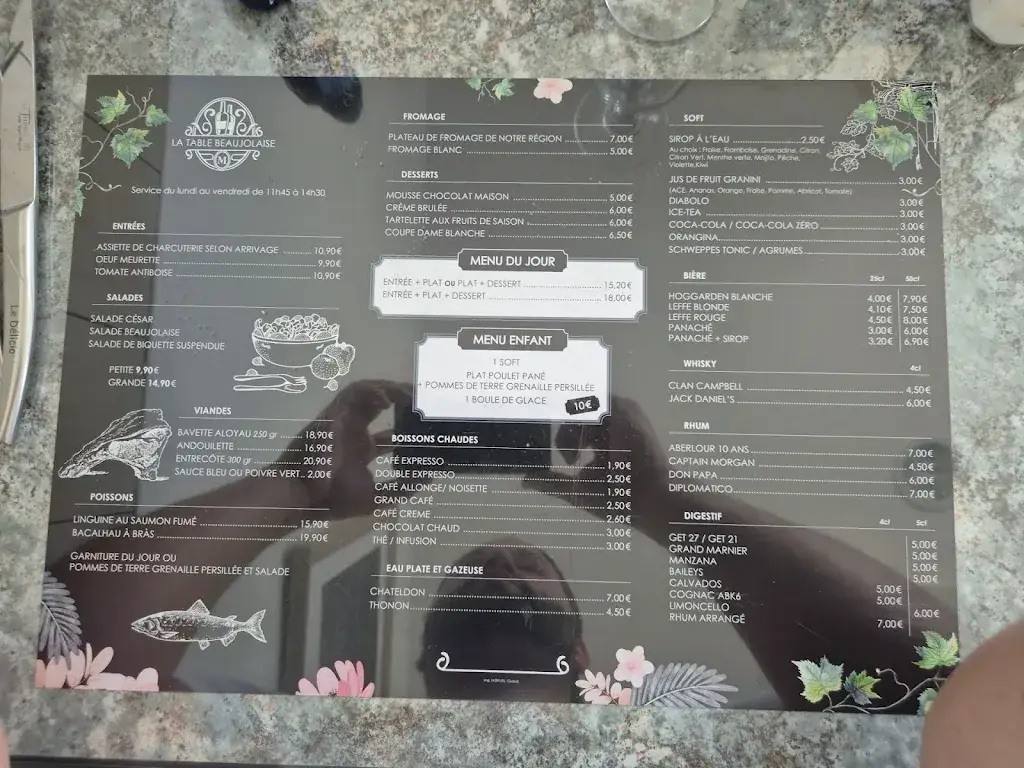 Menu_La Table Beaujolaise_Monnerie-le-Montel_image_1