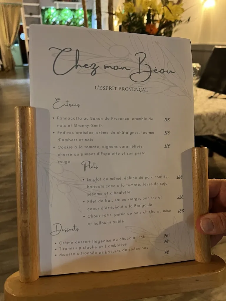 Menu_Chez mon Bèou Le Restaurant_Vaison-la-Romaine_image_2