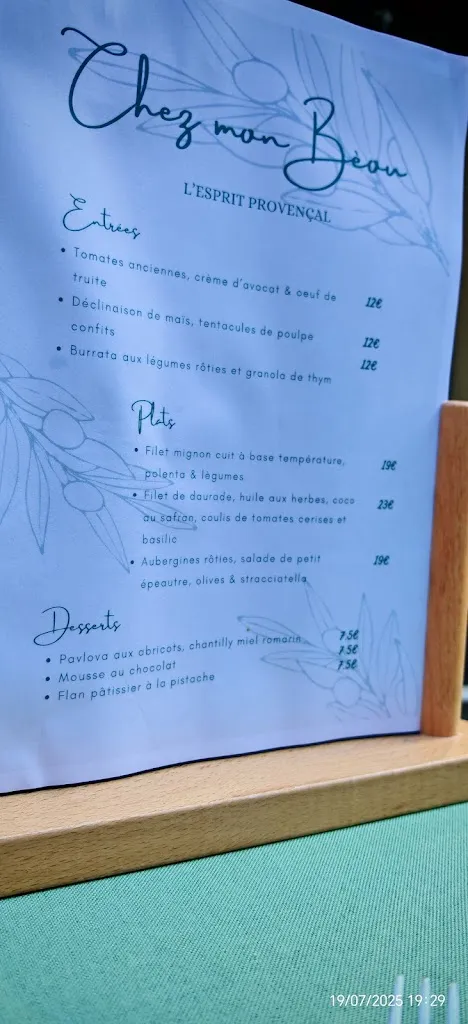 Menu_Chez mon Bèou Le Restaurant_Vaison-la-Romaine_image_3