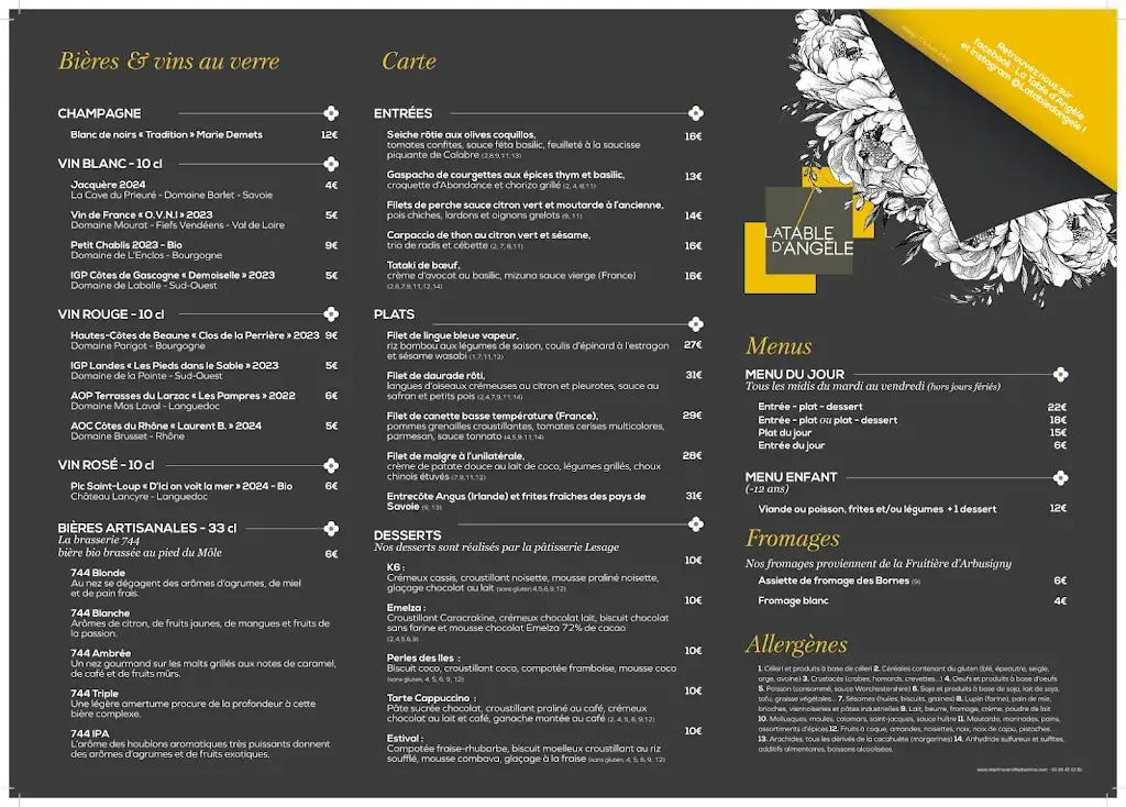 Menu_La Table d'Angèle_Reignier-Ésery_image_1