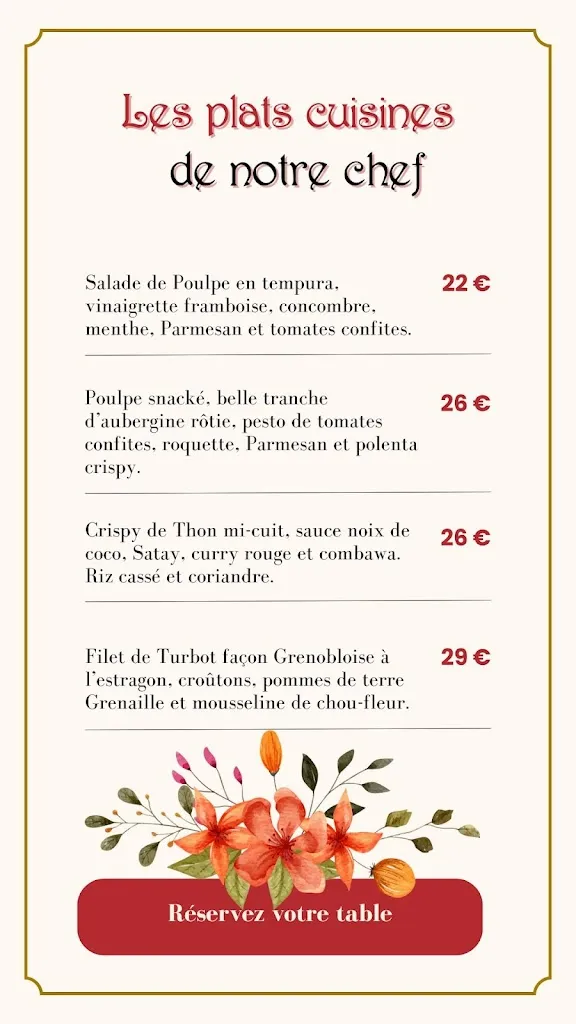 Menu_Ô BISTRO DES ARTISTES_Toulon_image_1