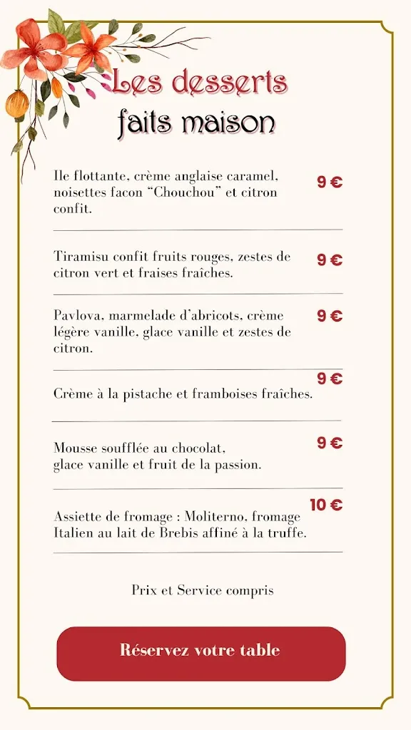 Menu_Ô BISTRO DES ARTISTES_Toulon_image_2
