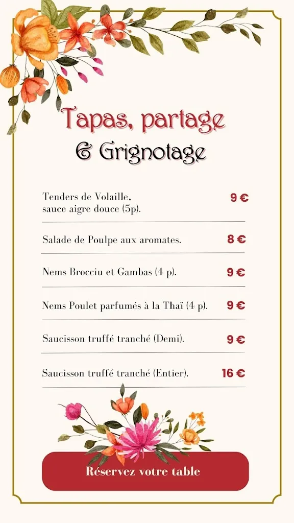 Menu_Ô BISTRO DES ARTISTES_Toulon_image_3