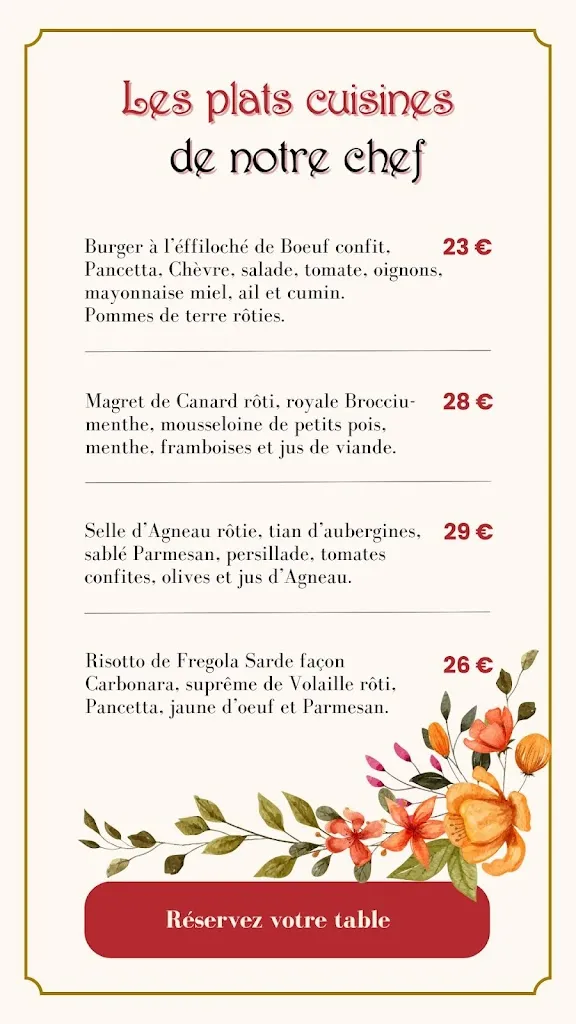 Menu_Ô BISTRO DES ARTISTES_Toulon_image_4