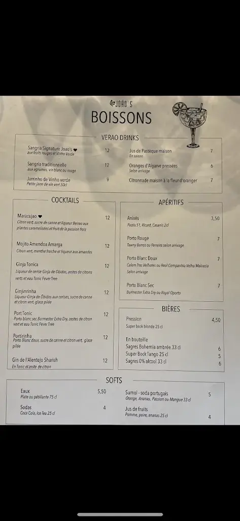 Menu_JOAO’S- Restaurant Portugais à Toulon_Toulon_image_3