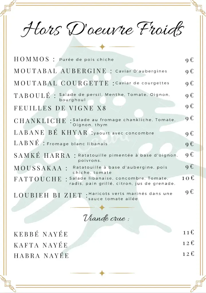 Menu_Kfifen Cœur du Liban_Toulon_image_3