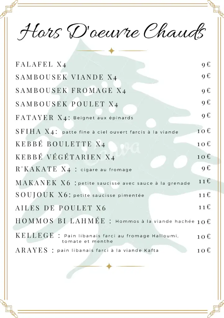 Menu_Kfifen Cœur du Liban_Toulon_image_4
