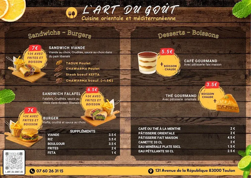 Menu_L'art du goût_Toulon_image_1