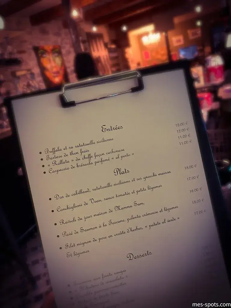 Menü_Mamma Sam_Toulon_Bild_2