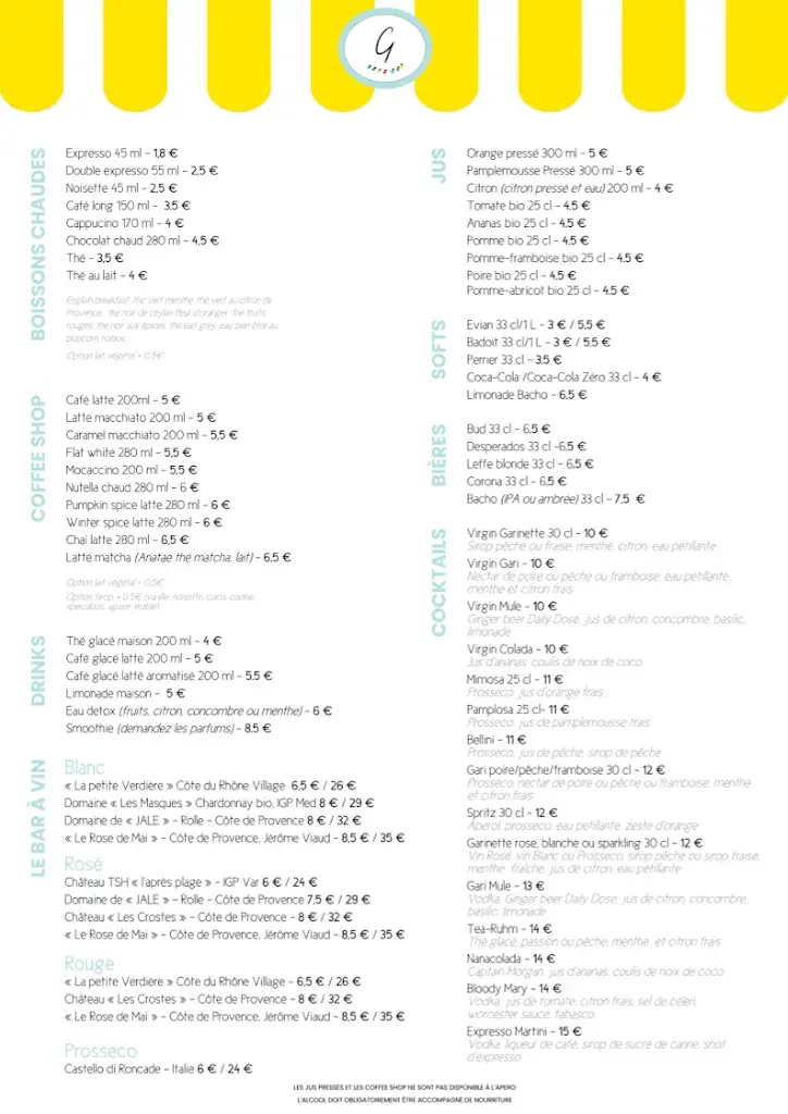 Menu_Garinette Brunch Bar / Bar à Apéro_Valbonne_image_1