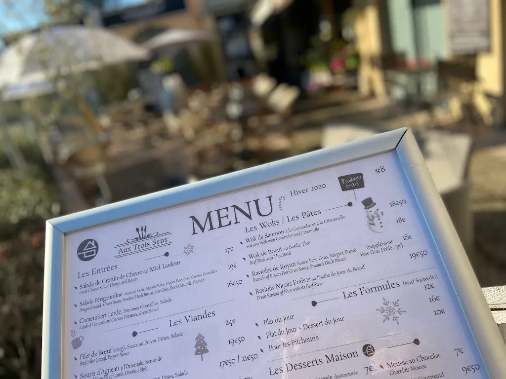 Menu_Restaurant Aux Trois Sens_Valbonne_image_2